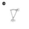 F136 Titanium, Alloy, Hidden Helix, Chain, Pendant, 0.9, Piercing Jewellery, Ear Cartridge, Stud, Lip, Vertical Labret, Flat Back, Drop, Earring, Unisex, Flower, Triangle.