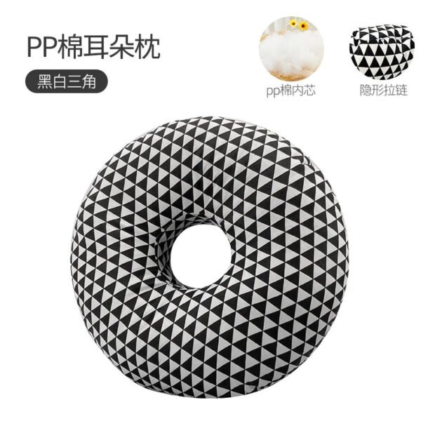 NEW Ear Pillow, Protection, Single Hole, Side Sleeping, No Ear Pressure, Satin, Plaid, Sleep Better, Heal in Confidence.