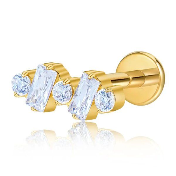 F136 Titanium Alloy, Round, Square, Stone, Stud, Earrings, Piercing, Flat Back, Ring, Geometric, Dainty.