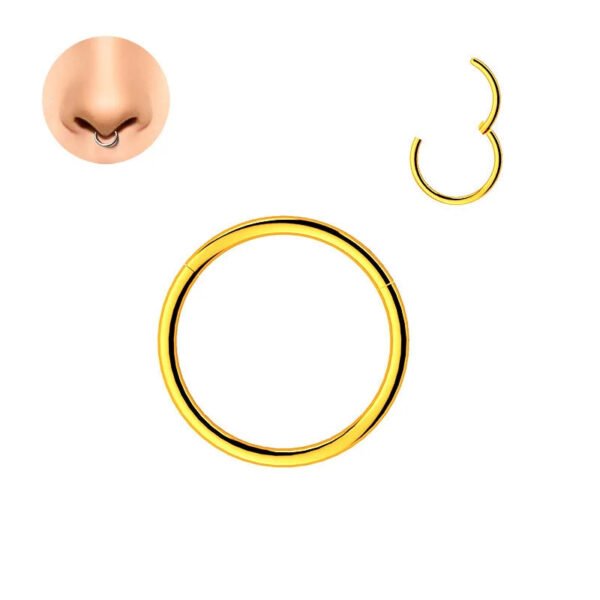F136 Titanium Alloy Basic Style Hoop Nose Ring Jewelry Piercing Accessory Round Shape Fashionable Unisex Decorative Body Ornament