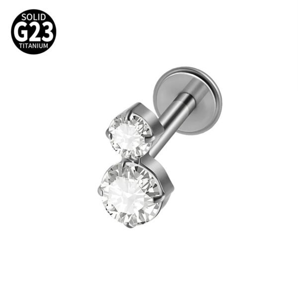 G23 Titanium Trendy Tulip Gold Steel Color Flat Back Pierced Earrings Butterfly Windmill Inlaid Zircon Elegant Romantic Jewelry Lip Stud Earrings