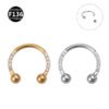 F136 Titanium Alloy, Nose, Ring, Ear, Brow, Stud, Zirconia, Embedded, C-Shape, Hoof, Bar, Piercing, Body, Jewellery, U-Shaped