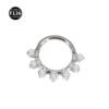 Titanium Alloy F136 Nose Ring Ear Cuff Piercing Jewelry Golden Butterfly Wings Crown Design Sparkling Unisex Geometric Pattern