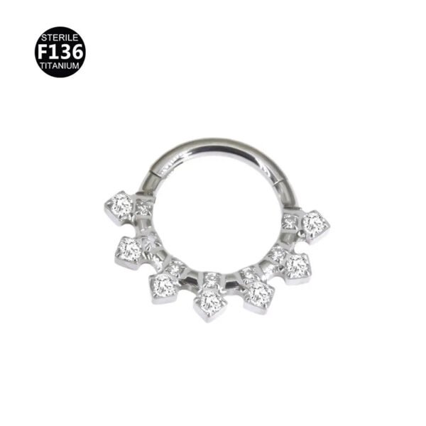 Titanium Alloy F136 Nose Ring Ear Cuff Piercing Jewelry Golden Butterfly Wings Crown Design Sparkling Unisex Geometric Pattern