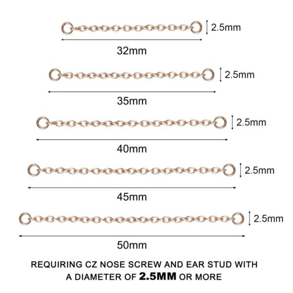 Titanium Alloy Double Layer Chain Nose Ring Ear Piercing DIY Body Jewelry Geometric Pattern Handmade Design Unisex Fashion