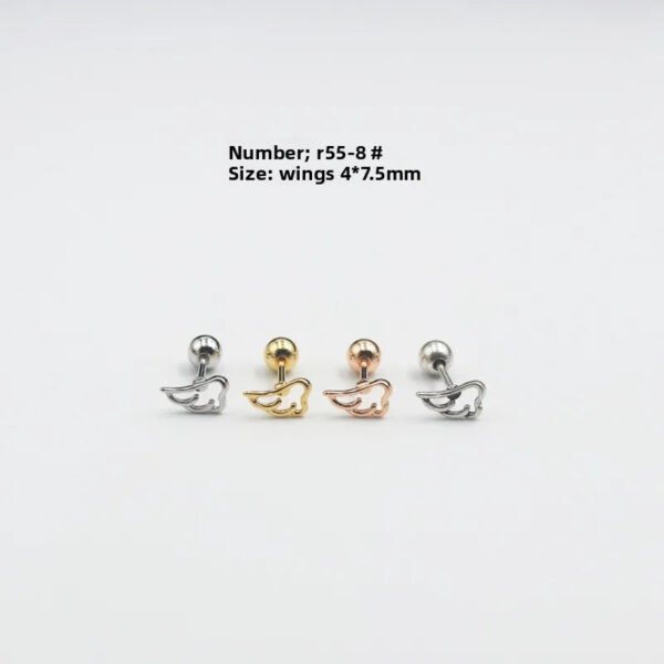 Sleeping Non-Removable Simple Plain Mini Cross Ear Studs Threaded Ball Earrings Titanium Steel Geometric Pattern Wedding Jewelry For Women