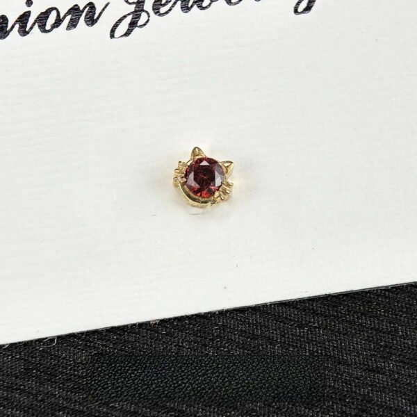 Titanium Alloy Ear Studs Embedded With Zirconia Cute Cat Face Bone Stud Inner Thread Lip Stud G23 Titanium Piercing Jewelry