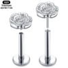 Titanium Alloy G23 Rose Flower Lip Stud Ear Bone Stud Insert Pin Style Tongue Stud Nose Stud Direct From Factory Source