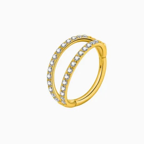 Titanium Alloy Nose Ring Earring With Embedded Zirconia Inner Diameter 6/8/10/12mm Unisex Geometric Pattern Wedding Birthday Jewelry