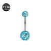 G23 Titanium, Alloy, Navel, Belly Button, Banana, Bar, Glowing Non-Shedding, Body Piercing, Jewellery, Zirconia Embedded, Colourful.