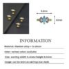 Titanium Alloy Ear Piercing F136 Inner Threaded G23 Titanium Inlaid Zirconia Studs Unisex Geometric Pattern Body Jewelry