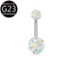 Implant Grade Titanium Flower Heart Dangly Belly Bar – Dainty Zirconia Navel Piercing, Hypoallergenic & Stylish