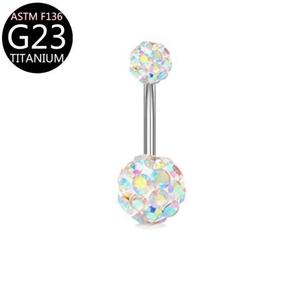 Implant Grade Titanium Flower Heart Dangly Belly Bar – Dainty Zirconia Navel Piercing, Hypoallergenic & Stylish