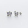 Trendy Women's High-End Gold Plated Titanium Steel Screw Back Earrings Pearl Colorful Diamond Butterfly Ear Studs Ins Style