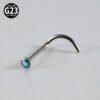 G23 Titanium, Screw, S Shape, Nose, Stud, Ring, Inlay Opal, Zircon, Colourful.