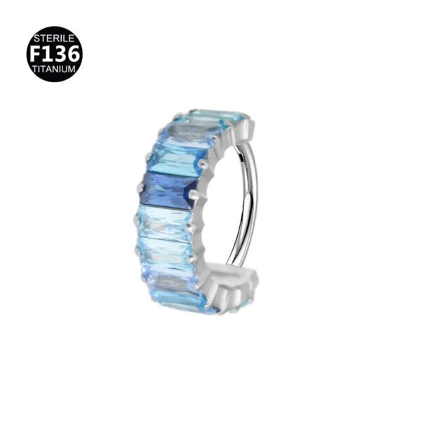 F136 Titanium Alloy, Ear, Hoop, Stud, Rainbow, Ice, Sugar, Ring, Geometric, Zirconia