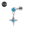 picture_e2a1ed9f-4d5b-47ef-bfc7-b9a4b613320a(2) Titanium Alloy F136 Titanium Threaded Set Diamond Lock Dragon Four-Pointed Star Pendant Stud Lip Bone Ear Piercing Jewelry