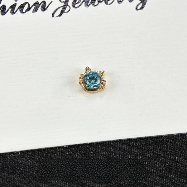 Titanium Alloy Ear Studs Embedded With Zirconia Cute Cat Face Bone Stud Inner Thread Lip Stud G23 Titanium Piercing Jewelry