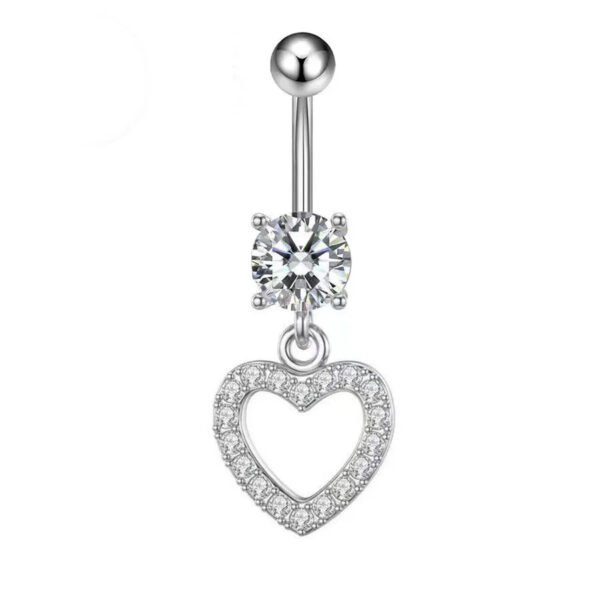 G23 Titanium, Belly Bar, White Gold Plated, Heart, Flower, Butterfly, Dangle, Navel, Barbell, Elegant, Banana Bar