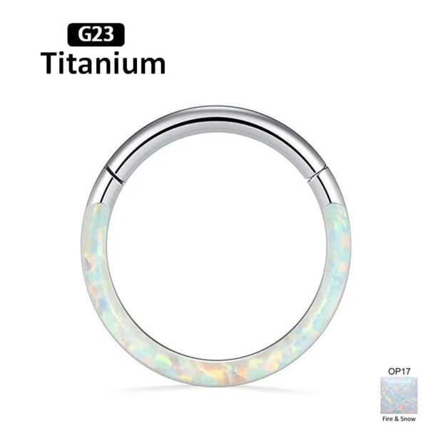 G23 Titanium Nose Ring New Style Australian Opal 6/8/10/12mm Unisex Geometric Pattern Wedding Birthday Party Punk Style Jewelry
