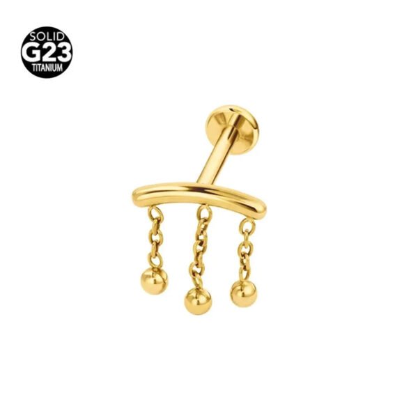 G23 Titanium, Hidden Helix, Chain, Stud, Earring, Simple, Geometric, Unisex Ear Cartridge, Nose, Vertical Labret, Jewellery
