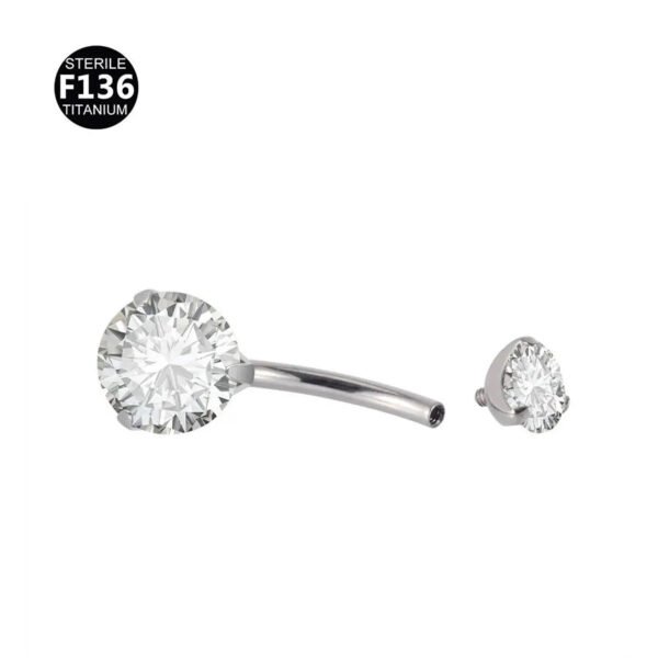 F136 Titanium Alloy Chain, Navel, Button Belly, Banana, Bar, Cultivated Diamond, Unisex, Geometric, Dangle, Screw, Zirconia, Inlay, Droplet, Chain, ⛓️