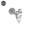 G23 Titanium, Alloy, Flat Back, Piercing Jewellery, Earring, Cherry, Blossom, Butterfly, Elegant Cute Classic, Lip, Stud, Ear Cartridge, Internal Thread