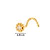 G23/F136 Titanium Alloy Inlaid Zircon Flower Heart S Rod Nose Stud Fashion Versatile Trendy Piercing Jewelry