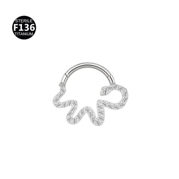 Titanium Alloy Double Layer Seamless Punk Zircon Nose Stud Round Earrings Piercing Jewelry For Men And Women