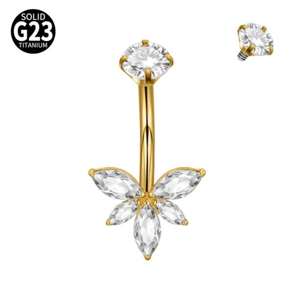 Titanium Metal Scorpion Bat Belly Button Piercing Belly Button Ring Zircon Cherry Multiple Horse Eye Flower Inner Tooth Belly Button Stud Body Piercing Jewelry Accessories