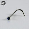 G23 Titanium, Screw, S Shape, Nose, Stud, Ring, Inlay Opal, Zircon, Colourful.