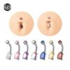 G23 Titanium, Inner, Tooth, Bend, Barbell, Navel, Bar, Colourful, Rhinestone, Belly Button, Waterdrop, Simple, Classic, Elegant.