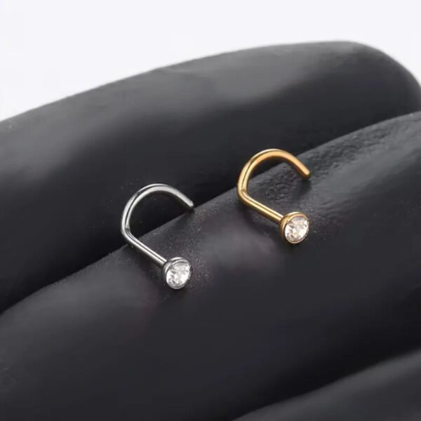 Classic Titanium Alloy Nose Studs Zirconia S Rod Piercing Jewelry Style Ball Pattern Universal Plating