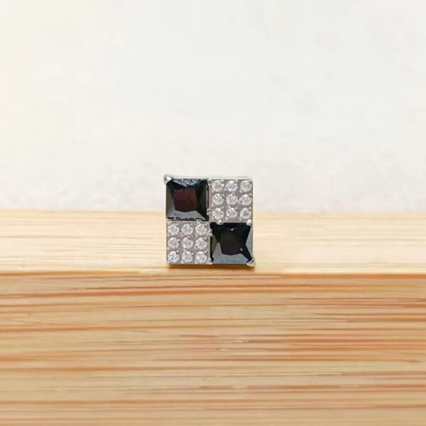 F136 Titanium Alloy Square Colorful Zirconia Pendant Exquisite Ear Bone Studs Piercing Jewelry Factory Geometric Pattern Unisex