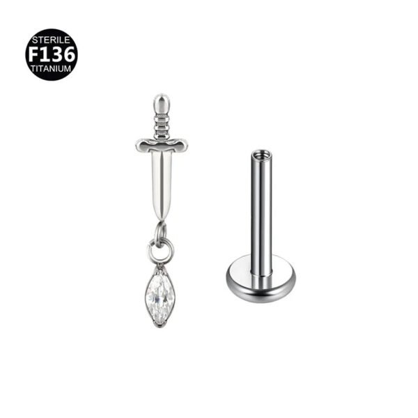 picture_e6c62103-d388-410c-a1e5-d5b39efc4bd8(2) Titanium Alloy 0.9 Tooth Pendant Micro-Set Zircon Flat Bottom Rod Piercing Earrings Heart Star Studs Unisex Fashion Jewelry