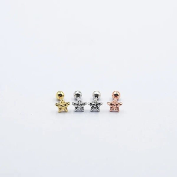 Sleeping Non-Removable Simple Plain Mini Cross Ear Studs Threaded Ball Earrings Titanium Steel Geometric Pattern Wedding Jewelry For Women