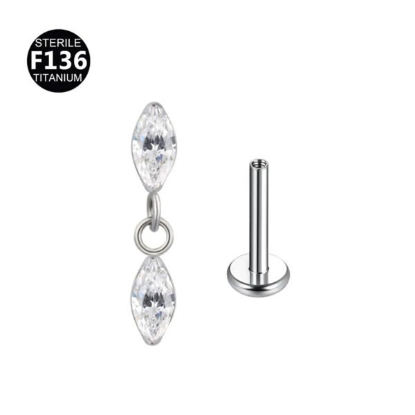 picture_e80e300b-2ff6-47e7-a769-b7e3fa936f0f(2) Titanium Alloy 0.9 Tooth Pendant Micro-Set Zircon Flat Bottom Rod Piercing Earrings Heart Star Studs Unisex Fashion Jewelry