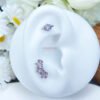 Titanium Alloy Ear Piercing F136 Inner Threaded G23 Titanium Inlaid Zirconia Studs Unisex Geometric Pattern Body Jewelry