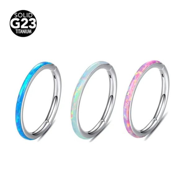 G23 Titanium Nose Ring New Style Australian Opal 6/8/10/12mm Unisex Geometric Pattern Wedding Birthday Party Punk Style Jewelry