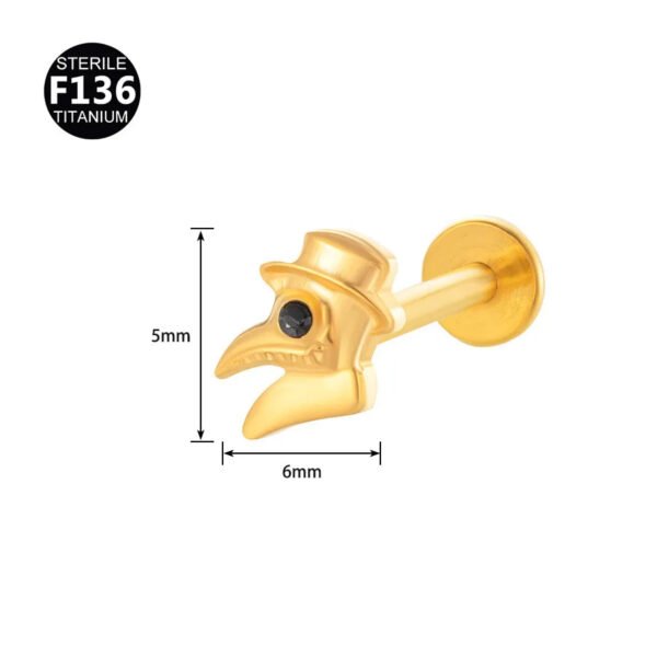 Fresh Titanium Alloy Piercing Jewelry Star Moon Butterfly Geometric Pattern Fashionable Unisex Lip Stud Ear Bone Stud