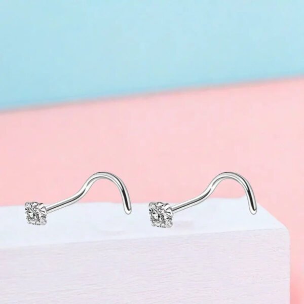 Classic Titanium Alloy Nose Studs Zirconia S Rod Piercing Jewelry Style Ball Pattern Universal Plating
