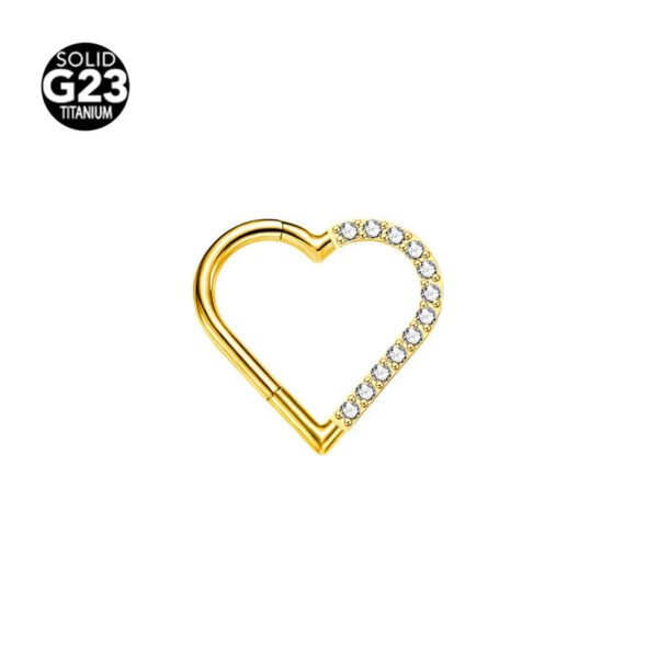 G23 Titanium, Heart Shaped, Ear, Nose Ring, Seamless, Body Piercing, Cartilage, Helix, Dainty, Cute, Left, or Right.