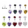 Titanium Heart Shaped Belly Button Ring Set With 5A Zirconia Heart G23 Titanium Alloy Body Piercing Jewelry Unisex