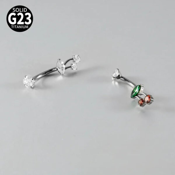 Titanium Metal Scorpion Bat Belly Button Piercing Belly Button Ring Zircon Cherry Multiple Horse Eye Flower Inner Tooth Belly Button Stud Body Piercing Jewelry Accessories