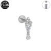 F136 Titanium, 14k Gold Plated, White Gold, Stud, Flat Back, Internal Thread, Lip, Ear, Cartlidge, Vertical Labret, Dangle, Elegant, Tree, Star, Leaves.