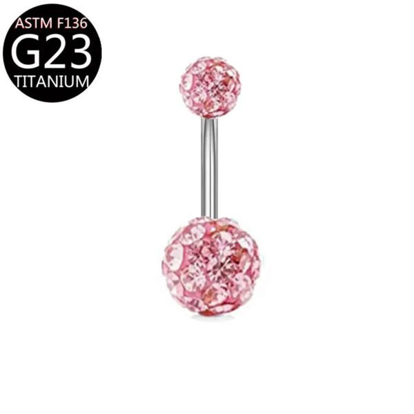 Implant Grade Titanium Flower Heart Dangly Belly Bar – Dainty Zirconia Navel Piercing, Hypoallergenic & Stylish