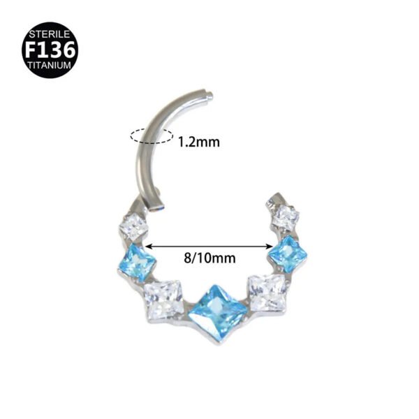 picture_eec81fad-6eb2-473c-bd3c-be9a93cdf7a4(2) Titanium Alloy Square Color Spliced Zircon Nose Ring Nasal Septum Piercing Jewelry For Men And Women Suitable For Wedding And Birthday