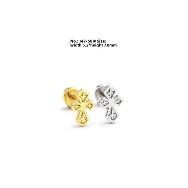 picture_eeddd64d-d586-4662-b08c-81cc094b5254(2) Elegant Titanium Steel Screw Ear Bone Studs Versatile Simple Cross Ear Cuff Earrings Unisex Fashion Wedding Jewelry