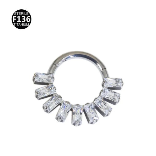 Titanium Alloy F136 Nose Ring Ear Cuff Piercing Jewelry Golden Butterfly Wings Crown Design Sparkling Unisex Geometric Pattern