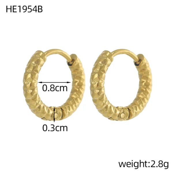 Versatile Fashion Exquisite Simple Daily Light Luxury Niche High-End Plain Hoop Titanium Steel Vacuum Electroplated Earrings